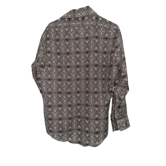 JCPenney Men's Casual Button Down Shirt - Gray and Black Design - Picture 2 of 5